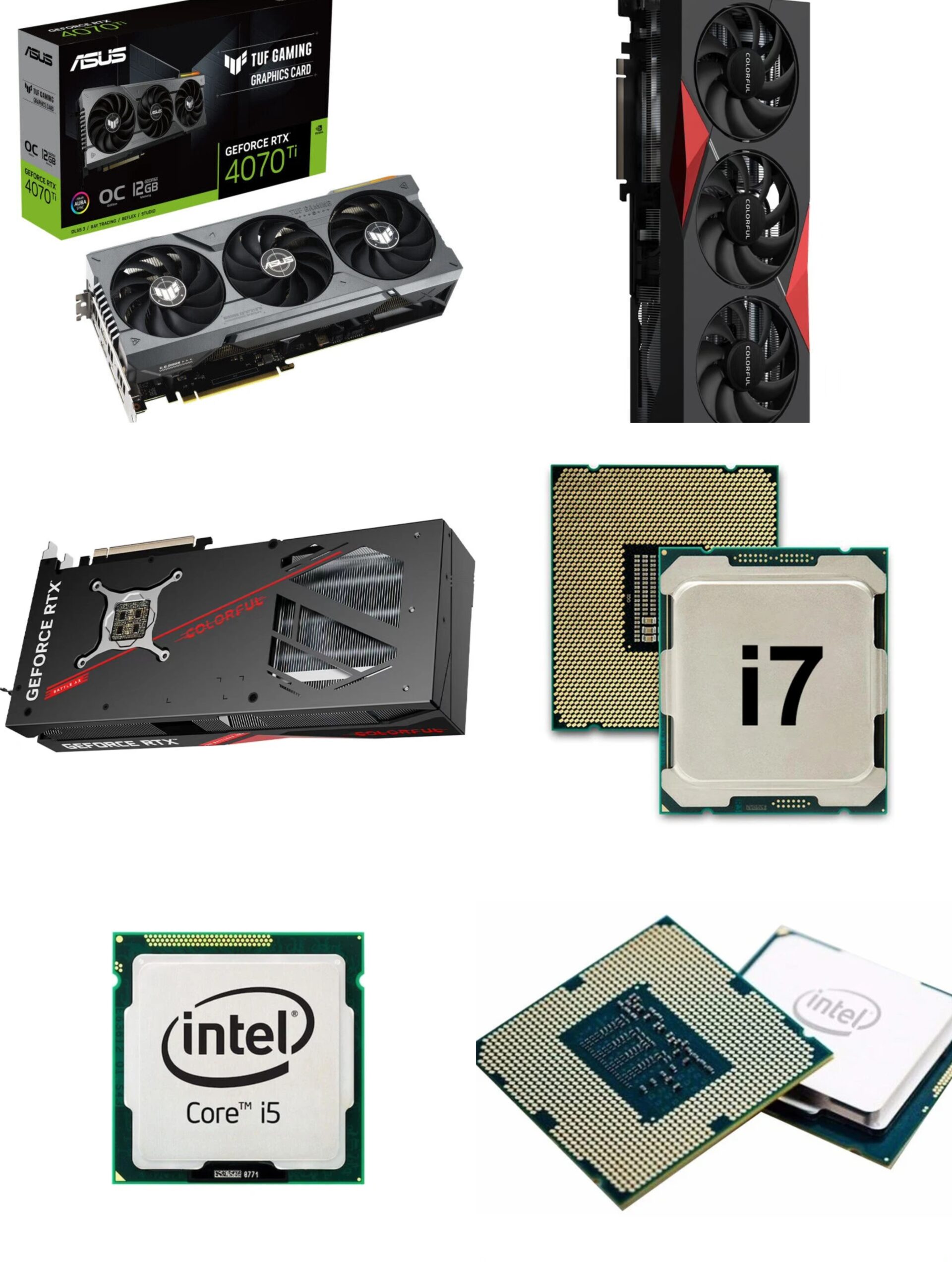 PC components ( IT, Graphics card, CPU, HDD, SSD, RAM, Memory systems)